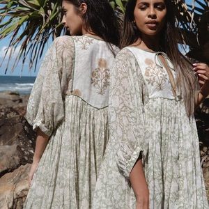 Daughters of India Diya Mini Dress ~ Pistachio sz XS